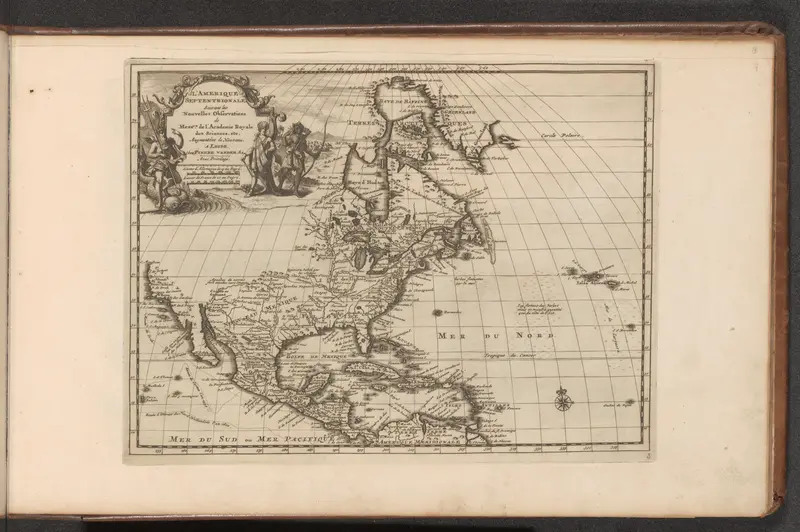 Kaart van Midden- en Noord-Amerika Wall Art by anonymous - High-Resolution Digital Print