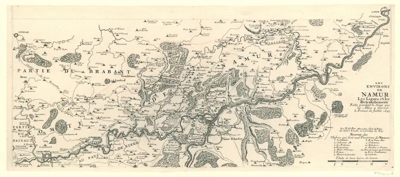 Kaart van Namen en omgeving tijdens het beleg, 1695 Wall Art by anonymous - High-Resolution Digital Print