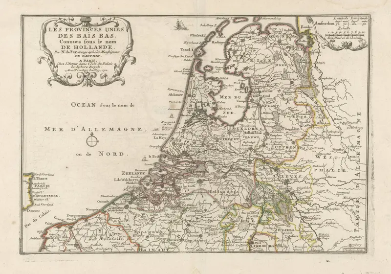 Kaart van Nederland, 1701 Wall Art by Unknown - High-Resolution Digital Print