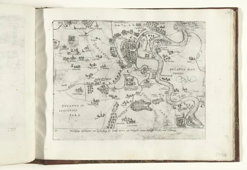 Kaart van Neuss en omgeving, 1585 Wall Art by Frans Hogenberg - High-Resolution Digital Print