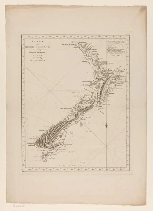 Kaart van Nieuw-Zeeland Wall Art by anonymous - High-Resolution Digital Print