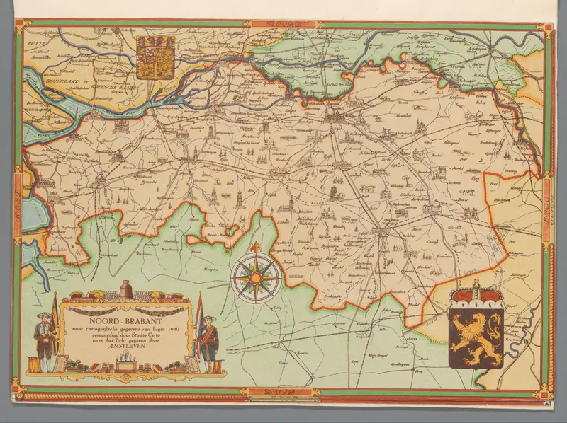 Kaart van Noord-Brabant, 1940 Wall Art by Unknown - High-Resolution Digital Print