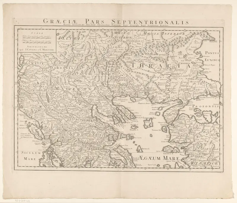 Kaart van Noord-Griekenland Wall Art by Unknown - High-Resolution Digital Print