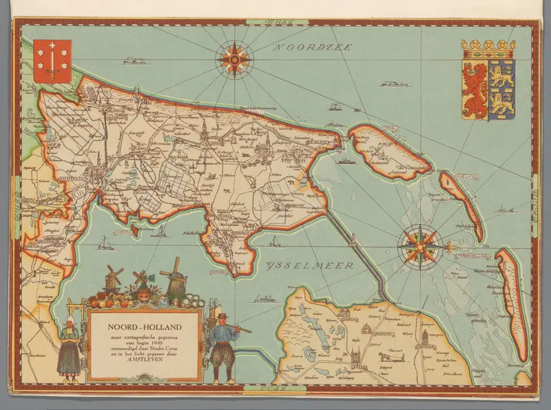 Kaart van Noord-Holland, 1940 Wall Art by Unknown - High-Resolution Digital Print
