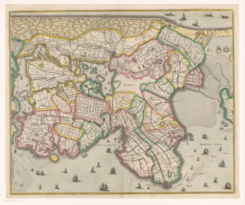 Kaart van Noord-Holland Wall Art by Henricus Hondius - High-Resolution Digital Print