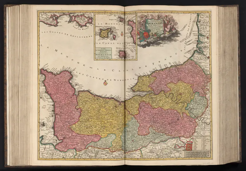 Kaart van Normandië met Guernsey en Jersey Wall Art by Anna Beeck - High-Resolution Digital Print