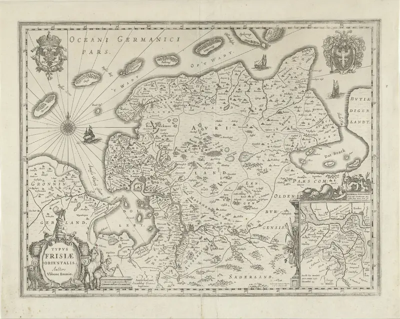 Kaart van Oost-Friesland Wall Art by Unknown - High-Resolution Digital Print