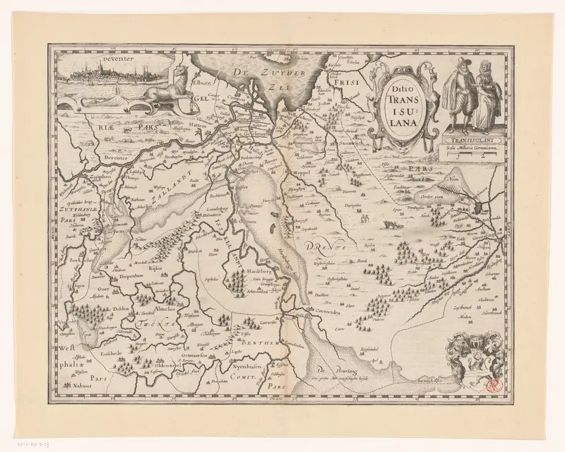 Kaart van Overijssel Wall Art by Pieter van der Keere - High-Resolution Digital Print