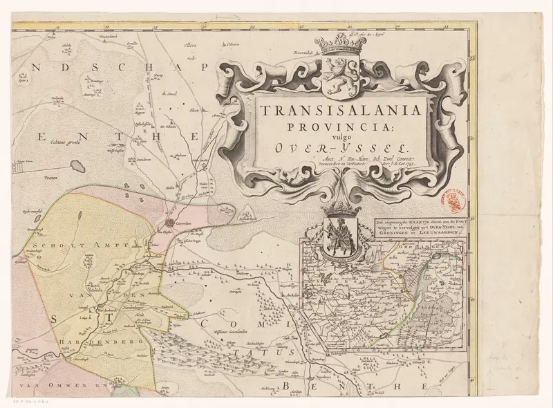 Kaart van Overijssel (deel rechtsboven) Wall Art by Gerard Coeck - High-Resolution Digital Print