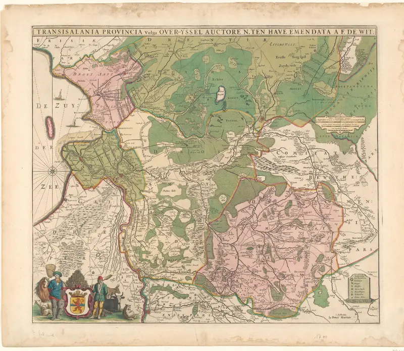 Kaart van Overijssel Wall Art by Unknown - High-Resolution Digital Print