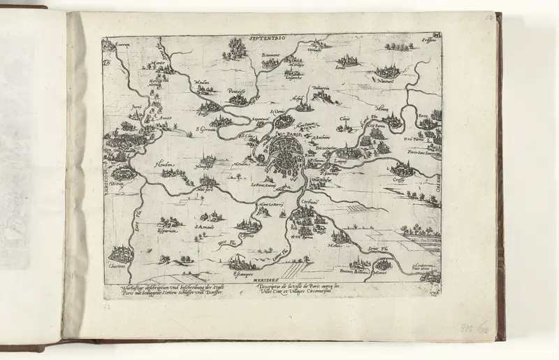 Kaart van Parijs en omgeving, 1590 Wall Art by Unknown - High-Resolution Digital Print