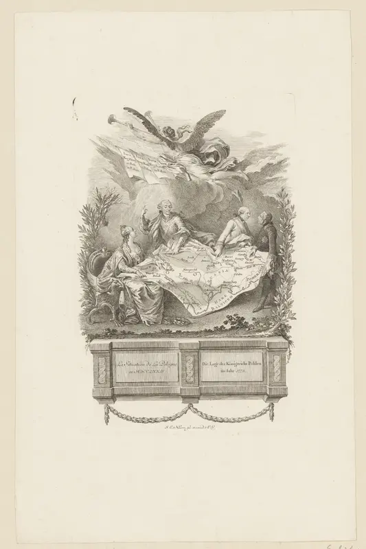 Kaart van Polen met portretten van vorsten Wall Art by Unknown - High-Resolution Digital Print