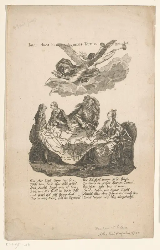 Kaart van Polen verdeeld tussen de vorsten, 1773 Wall Art by anonymous - High-Resolution Digital Print