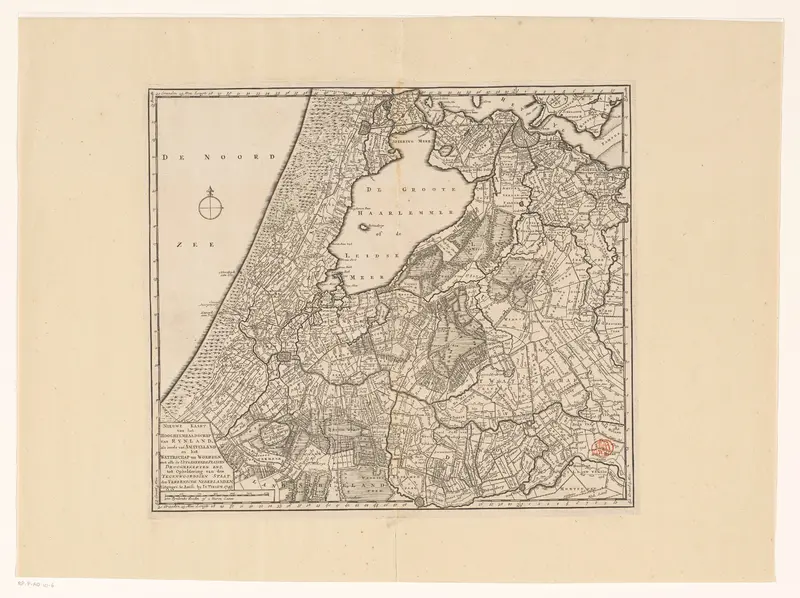 Kaart van Rijnland, Amstelland en het Waterschap van Woerden Wall Art by anonymous - High-Resolution Digital Print
