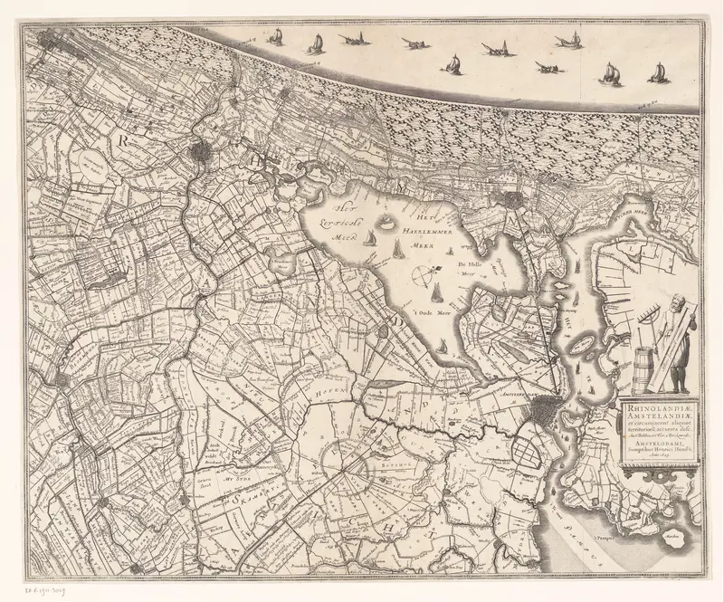 Kaart van Rijnland en Amstelland Wall Art by anonymous - High-Resolution Digital Print