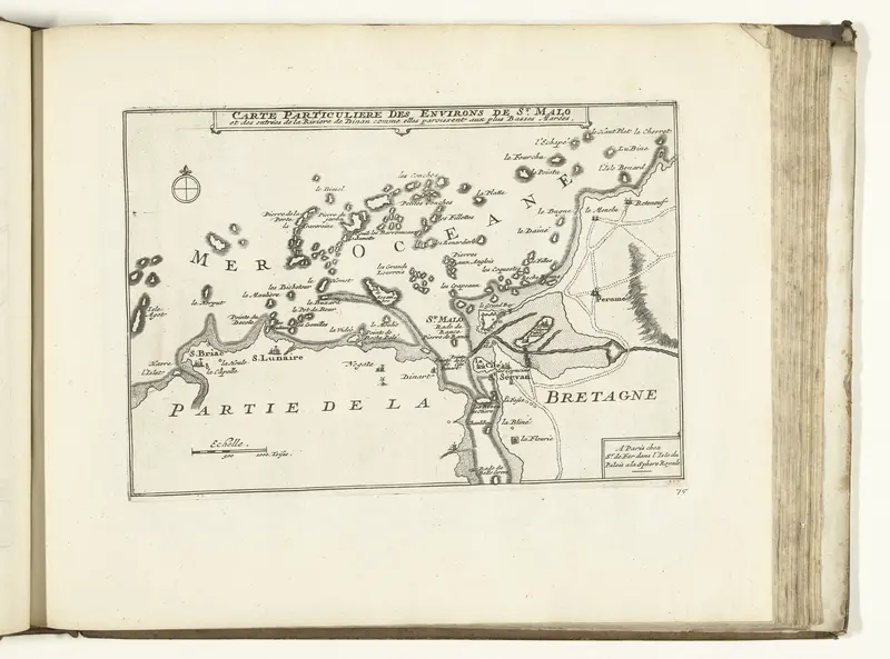 Kaart van Saint-Malo en omgeving, 1726 Wall Art by Pieter van der Aa (I) - High-Resolution Digital Print