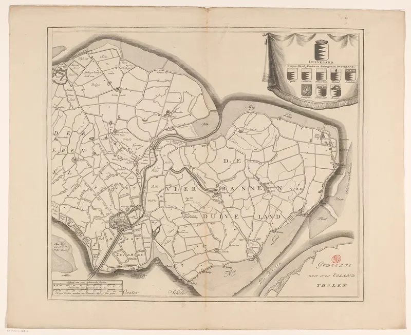 Kaart van Schouwen-Duiveland (rechterdeel) Wall Art by anonymous - High-Resolution Digital Print