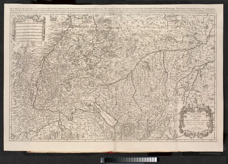 Kaart van Schwaben, ca. 1701-1713 Wall Art by Isaac van der Kloot - High-Resolution Digital Print