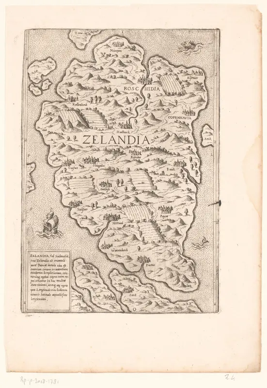 Kaart van Seeland, Denemarken Wall Art by anonymous - High-Resolution Digital Print