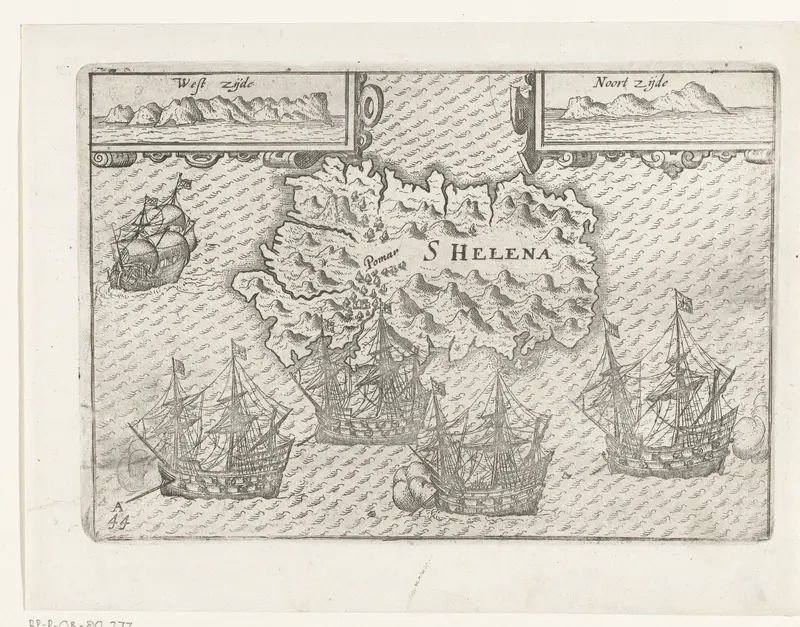 Kaart van Sint-Helena, 1597 Wall Art by anonymous - High-Resolution Digital Print