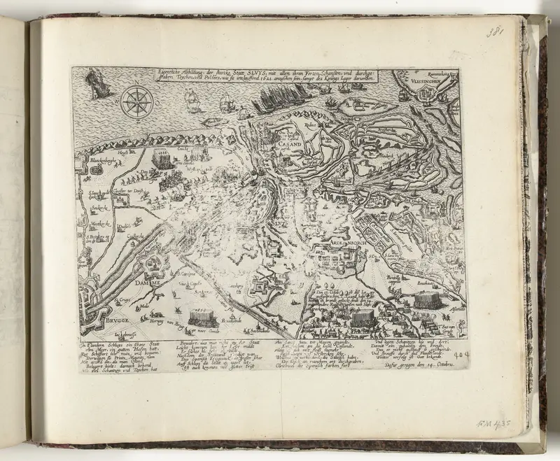 Kaart van Sluis en omgeving belegerd door de Spanjaarden, 1621 Wall Art by Unknown - High-Resolution Digital Print