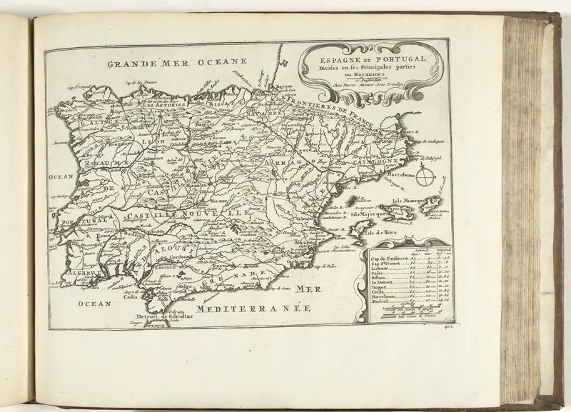 Kaart van Spanje en Portugal, 1726 Wall Art by anonymous - High-Resolution Digital Print