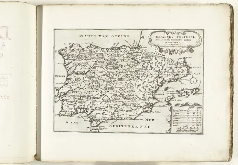 Kaart van Spanje en Portugal, ca. 1702 Wall Art by anonymous - High-Resolution Digital Print