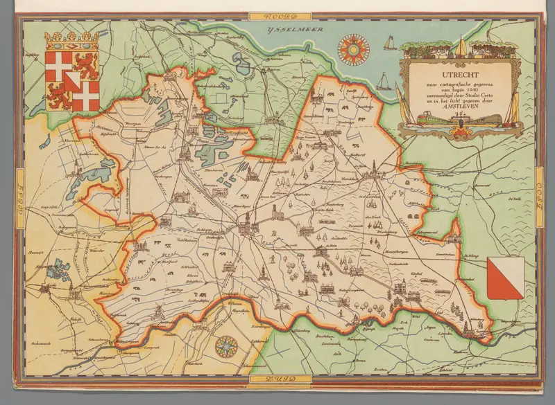 Kaart van Utrecht, 1940 Wall Art by Unknown - High-Resolution Digital Print
