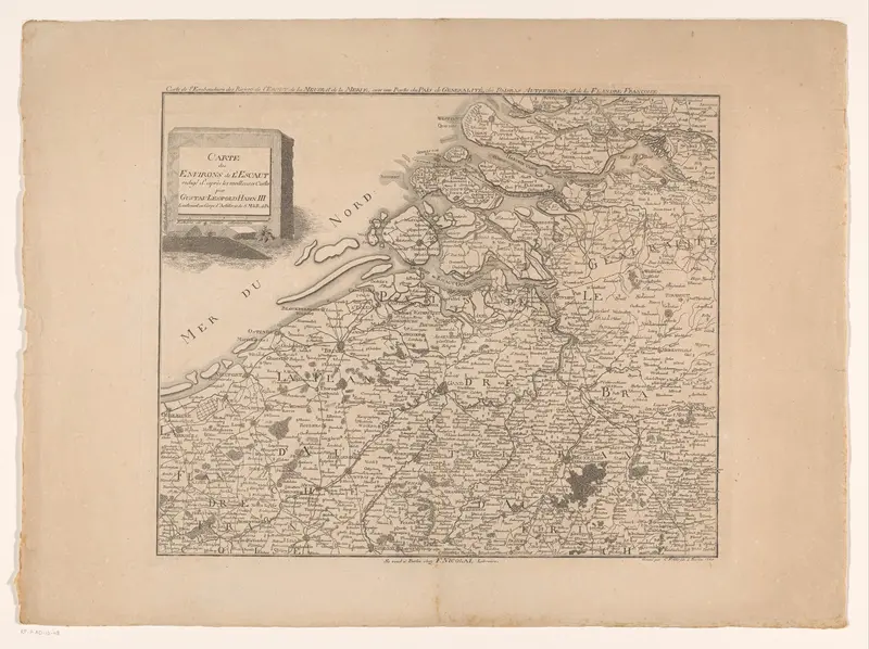 Kaart van Vlaanderen en een deel van Zeeland Wall Art by Unknown - High-Resolution Digital Print