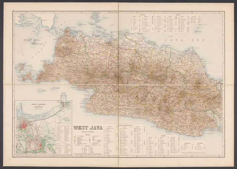 Kaart van West-Java Wall Art by Unknown - High-Resolution Digital Print