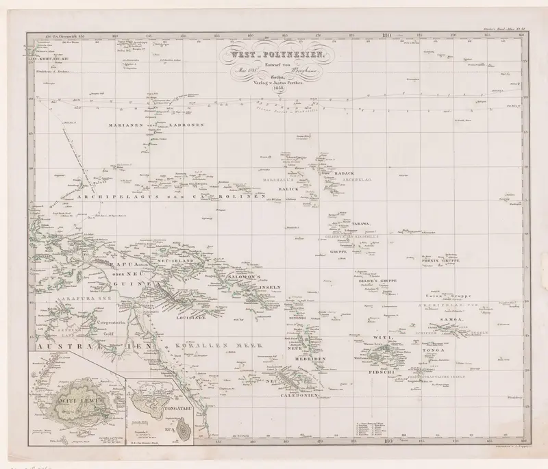 Kaart van West-Polynesië Wall Art by Unknown - High-Resolution Digital Print