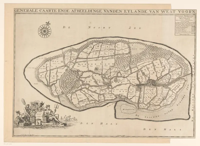 Kaart van West-Voorne (Goeree) Wall Art by Unknown - High-Resolution Digital Print
