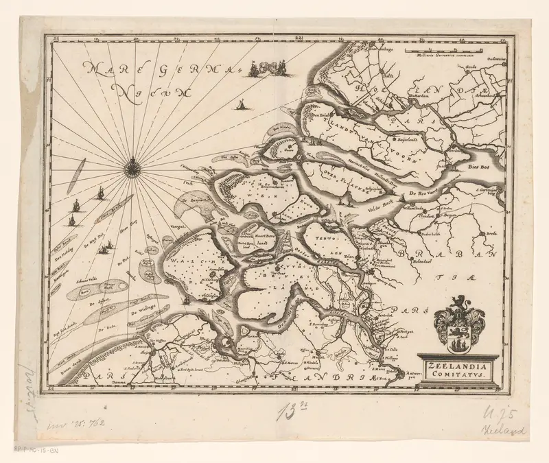 Kaart van Zeeland Wall Art by Caspar Merian - High-Resolution Digital Print