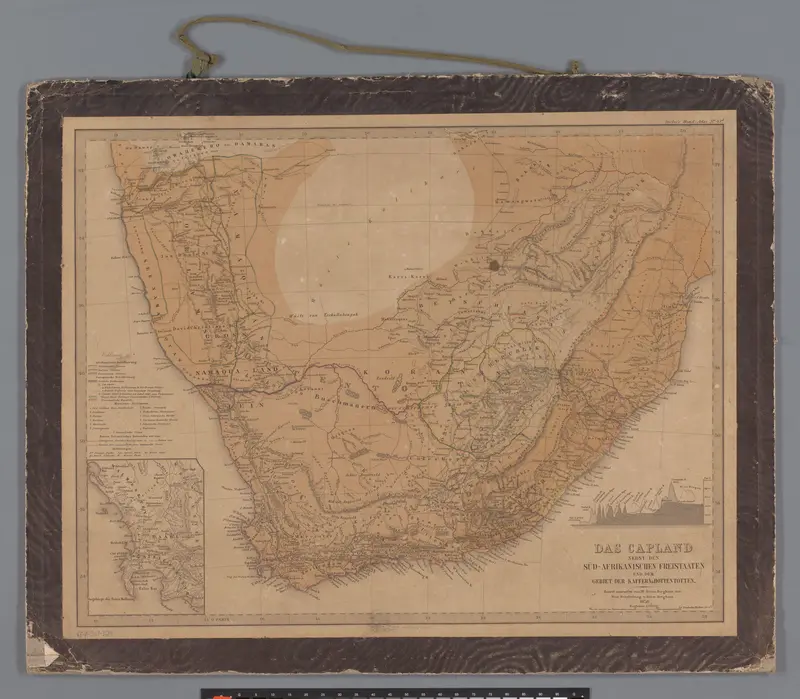 Kaart van Zuid-Afrika met de voormalige Kaapkolonie Wall Art by anonymous - High-Resolution Digital Print