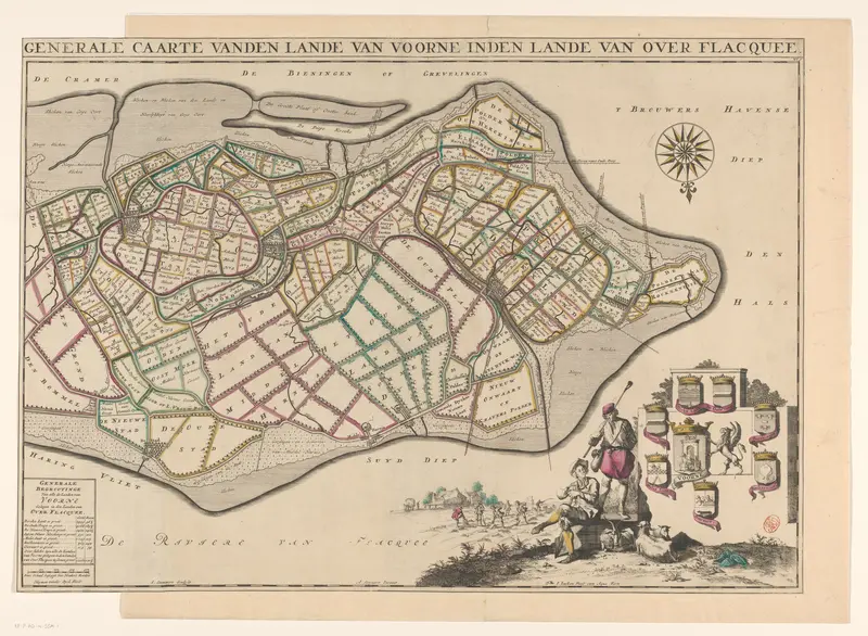 Kaart van Zuid-Voorne (Overflakkee) Wall Art by Unknown - High-Resolution Digital Print