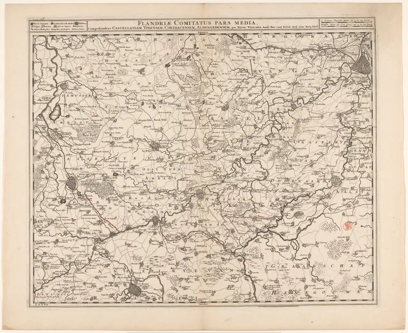Kaart van Zuid-West-Vlaanderen Wall Art by anonymous - High-Resolution Digital Print