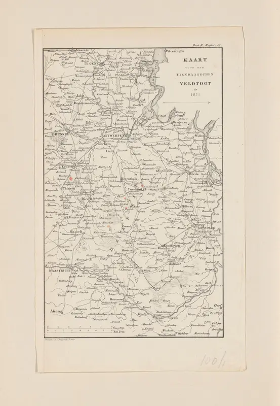 Kaart voor den Tiendaagschen Veldtogt in 1831 Wall Art by anonymous - High-Resolution Digital Print