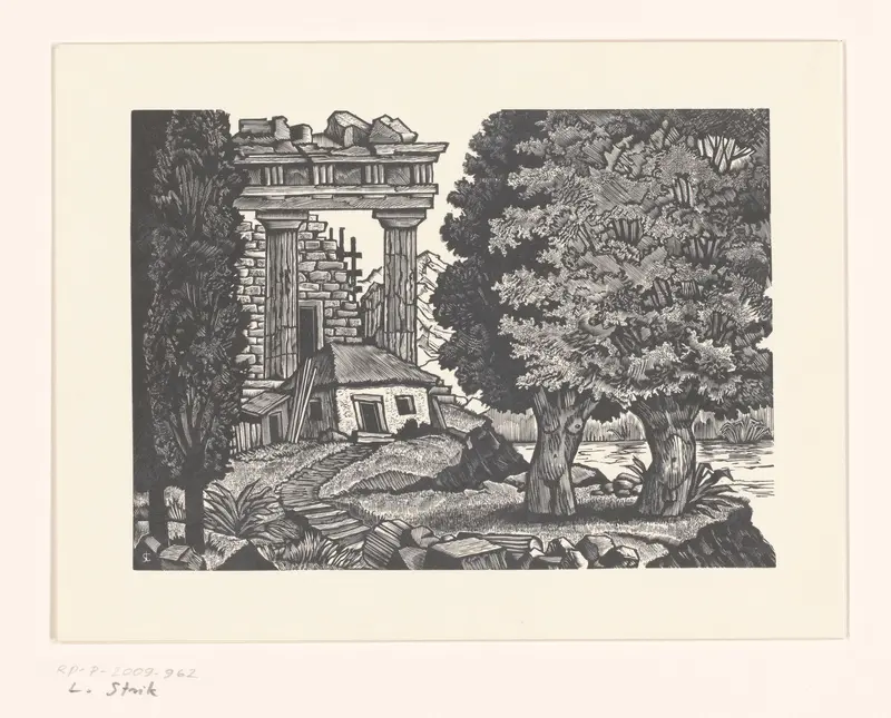 Kaart voor het vijftigjarig huwelijk van Gerrit Jan Rhebergen en Myra Louise Philips Wall Art by Lou Strik - High-Resolution Digital Print