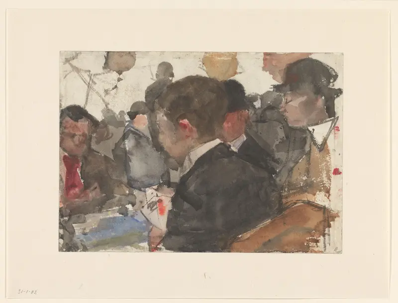 Kaartende mannen in een café Wall Art by Isaac Israels - High-Resolution Digital Print
