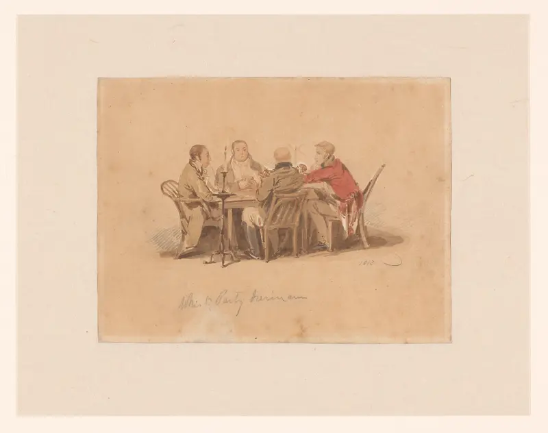 Kaartspelend gezelschap in Suriname Wall Art by anonymous - High-Resolution Digital Print