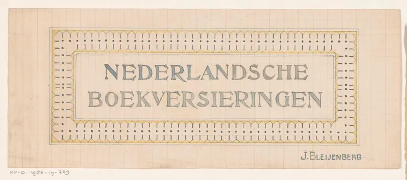 Kader met de tekst 'Nederlandsche boekversieringen' Wall Art by Reinier Willem Petrus de Vries (1874-1953) - High-Resolution Digital Print