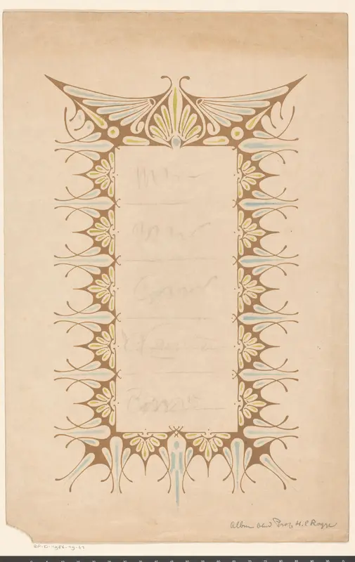 Kader voor vijf handtekeningen Wall Art by Reinier Willem Petrus de Vries (1874-1953) - High-Resolution Digital Print