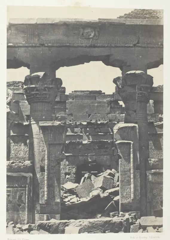 Kalabscheh, Porte du Pronaos; Nubie, plate 90 from the album "Egypte, Nubie, Palestine et Syrie" (1852)