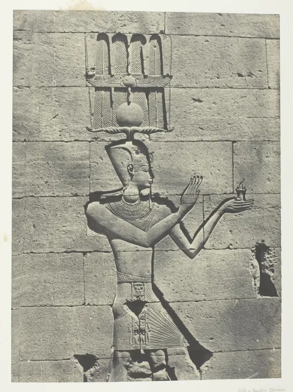 Kalabscheh, Sculptures De La Façade Postérieure Du Temple; Nubie, plate 91 from the album "Egypte, Nubie, Palestine et Syrie" (1852)