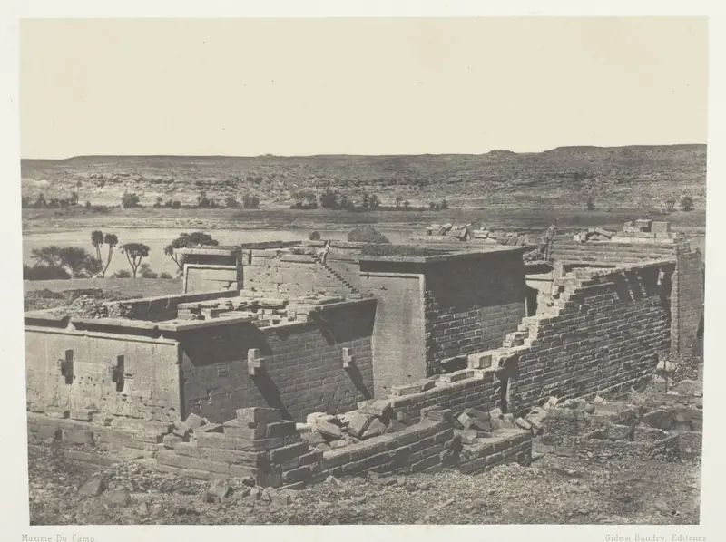 Kalabscheh, Vue Générale du Temple de Kalabscheh (Talmis); Nubie, plate 89 from the album "Egypte, Nubie, Palestine et Syrie" (1852)