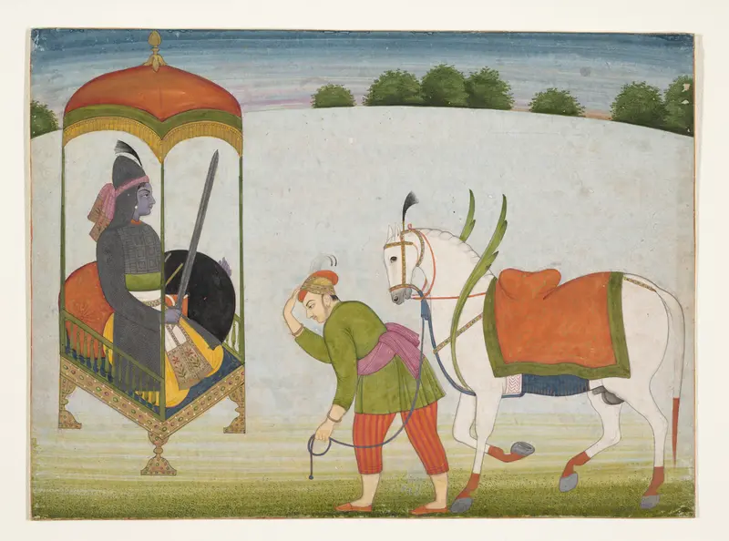 Kalki Avatar, the Future Incarnation of Vishnu: Page from a Dispersed Manuscript Wall Art by Unknown - High-Resolution Digital Print
