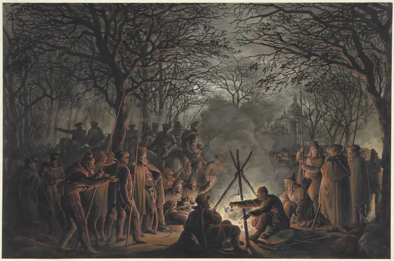 Kamp van de kozakken buiten de Muiderpoort te Amsterdam, 1813 Wall Art by François Joseph Pfeiffer (II) - High-Resolution Digital Print