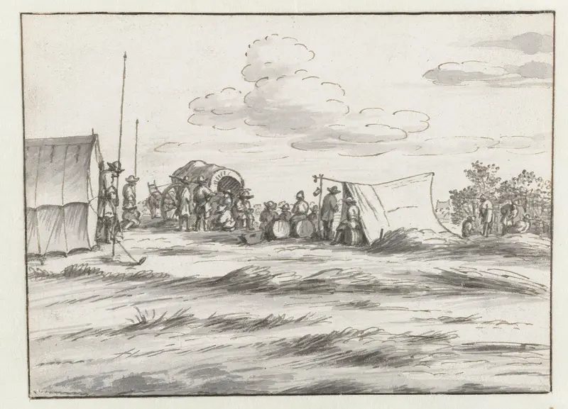 Kampement van het leger van Willem III bij Leuven Wall Art by Josua de Grave - High-Resolution Digital Print