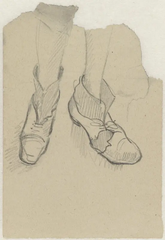 Kampschoenen, van linnen met hout en sokken van ribkarton Wall Art by Aat Breur-Hibma - High-Resolution Digital Print