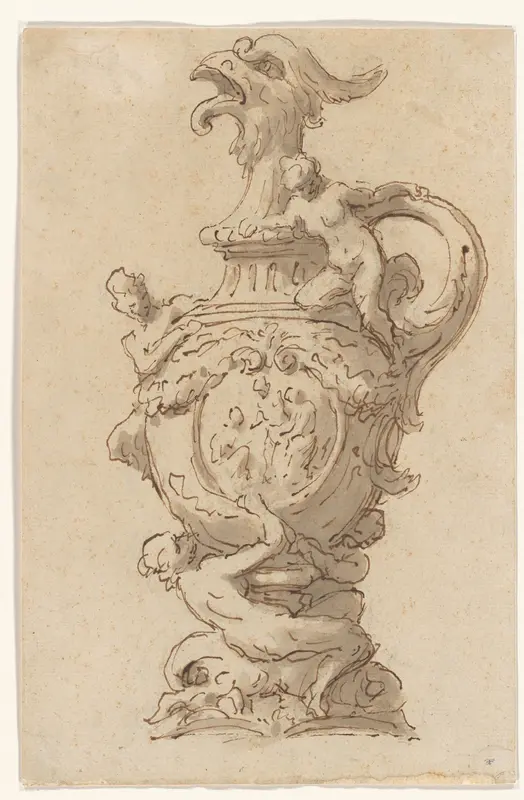 Kan met naakte vrouwenfiguren Wall Art by unknown - High-Resolution Digital Print